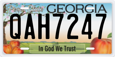 GA license plate QAH7247