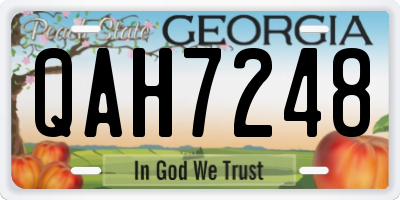 GA license plate QAH7248