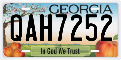 GA license plate QAH7252