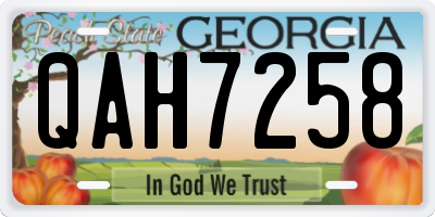 GA license plate QAH7258