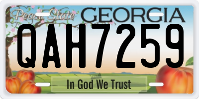 GA license plate QAH7259