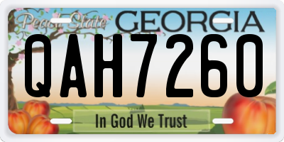 GA license plate QAH7260