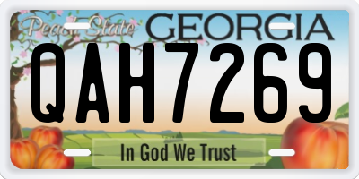 GA license plate QAH7269