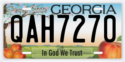 GA license plate QAH7270