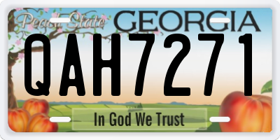 GA license plate QAH7271