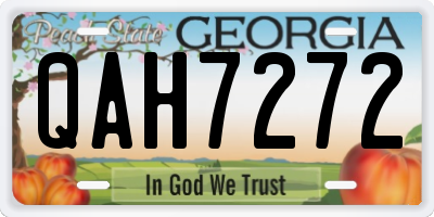 GA license plate QAH7272