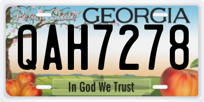 GA license plate QAH7278