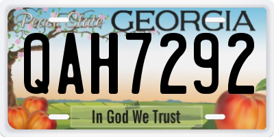 GA license plate QAH7292