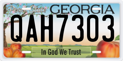 GA license plate QAH7303