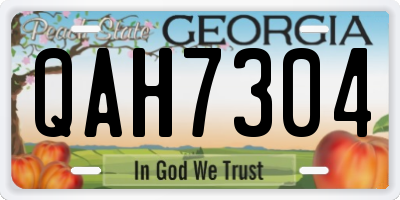 GA license plate QAH7304