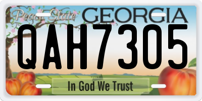 GA license plate QAH7305