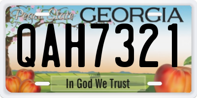 GA license plate QAH7321