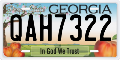 GA license plate QAH7322