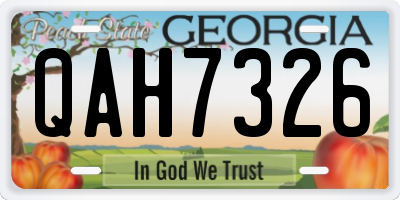 GA license plate QAH7326