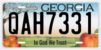 GA license plate QAH7331