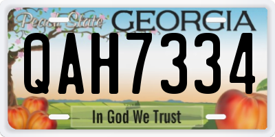 GA license plate QAH7334