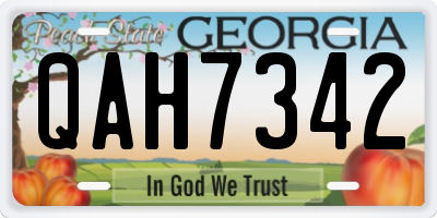 GA license plate QAH7342
