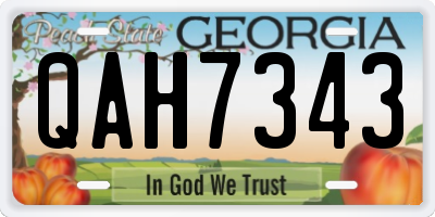GA license plate QAH7343
