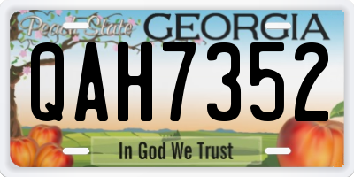 GA license plate QAH7352