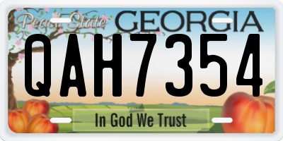 GA license plate QAH7354