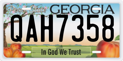 GA license plate QAH7358