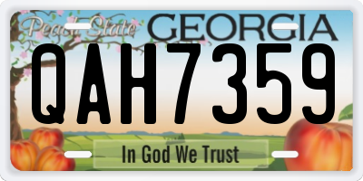GA license plate QAH7359