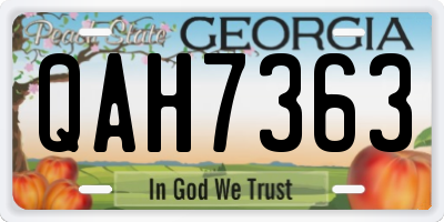 GA license plate QAH7363