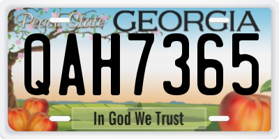 GA license plate QAH7365
