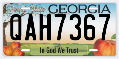 GA license plate QAH7367