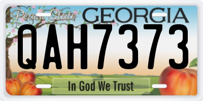 GA license plate QAH7373
