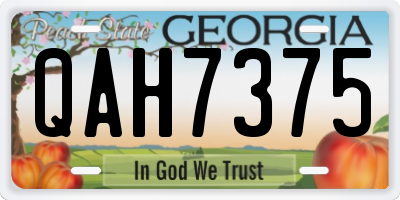 GA license plate QAH7375