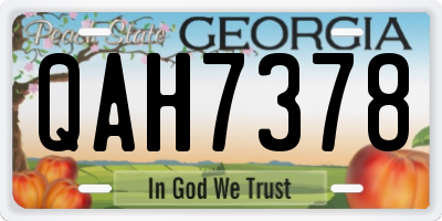 GA license plate QAH7378