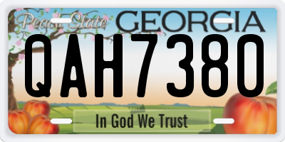 GA license plate QAH7380