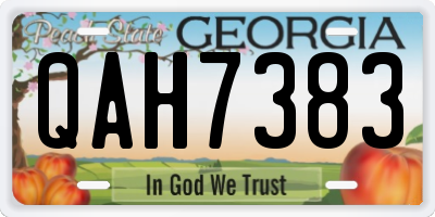 GA license plate QAH7383