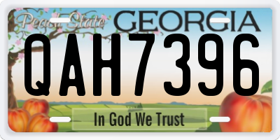 GA license plate QAH7396