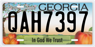 GA license plate QAH7397
