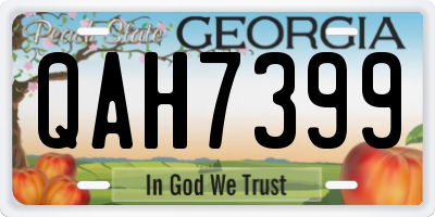 GA license plate QAH7399