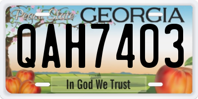 GA license plate QAH7403