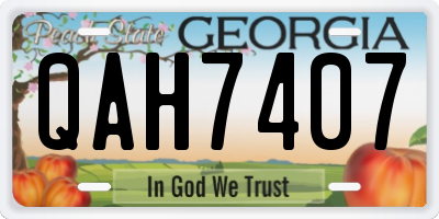 GA license plate QAH7407