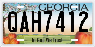 GA license plate QAH7412