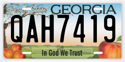 GA license plate QAH7419