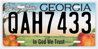 GA license plate QAH7433