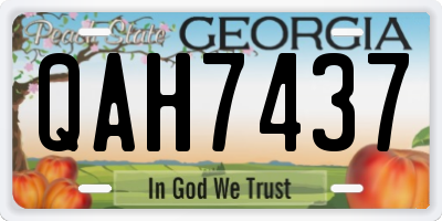 GA license plate QAH7437