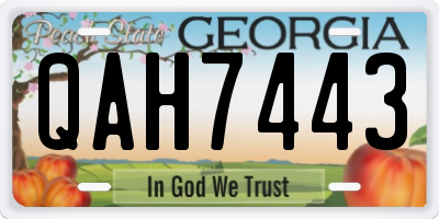 GA license plate QAH7443
