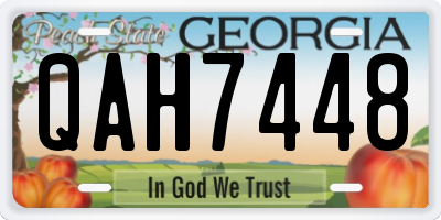 GA license plate QAH7448