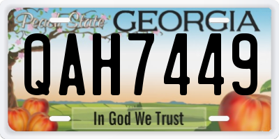 GA license plate QAH7449