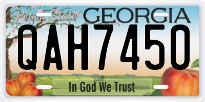 GA license plate QAH7450