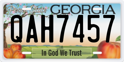 GA license plate QAH7457