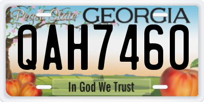 GA license plate QAH7460