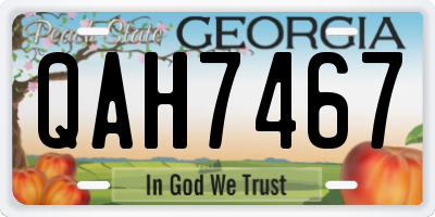 GA license plate QAH7467